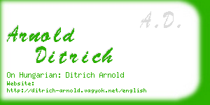 arnold ditrich business card